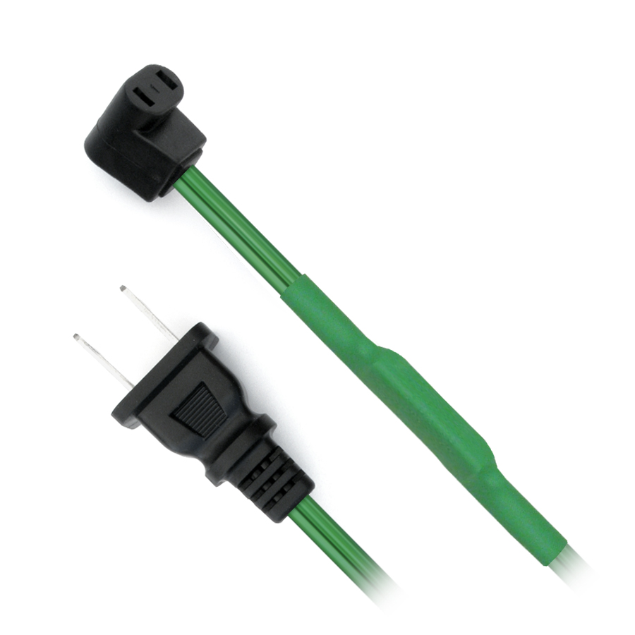(HP50  "90°" ANGLE PLUG GREEN WIRE "SPT1" (THERMOSTATICALLY CONTROLLED) WITH NEMA 1-15P WALL PLUG)