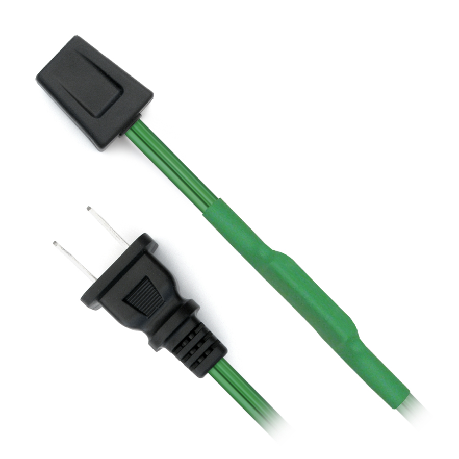 (HP100  STRAIGHT PLUG GREEN WIRE "SPT1" (THERMOSTATICALLY CONTROLLED) WITH NEMA 1-15P WALL PLUG)