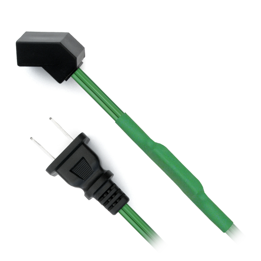 (HP75  "45°" ANGLE PLUG GREEN WIRE "SPT1" (THERMOSTATICALLY CONTROLLED) WITH NEMA 1-15P WALL PLUG)